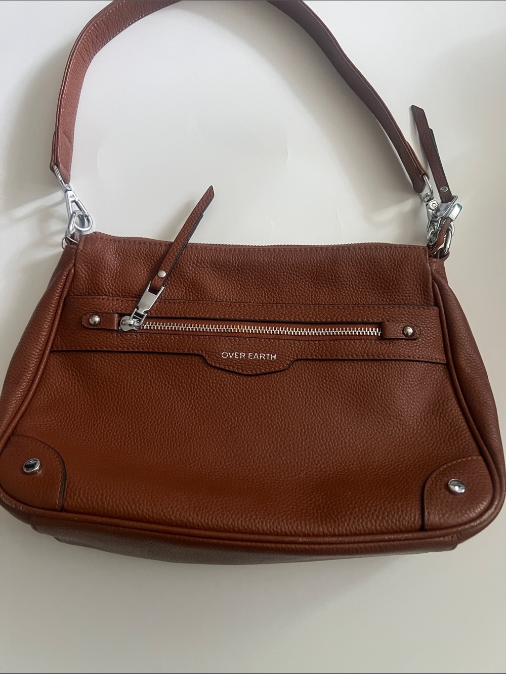 Tan Pebbled Leather Shoulder Bag